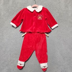 Vintage Buster Brown Baby's My First Christmas 3 Piece Set Size 3-6 Months Santa